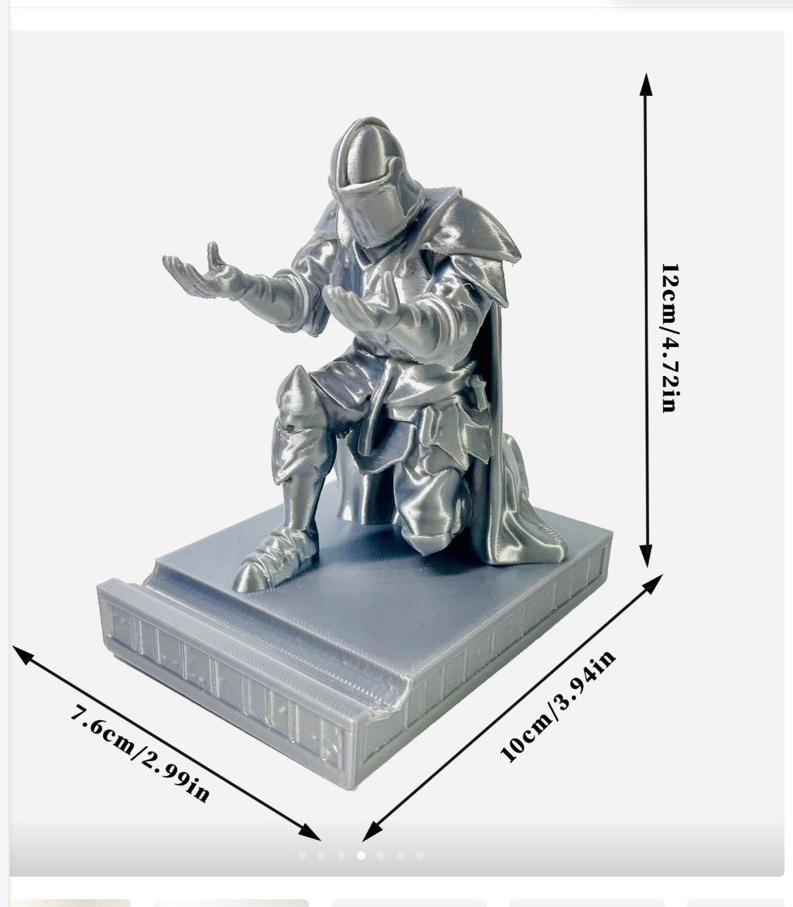 3D Printed Executive Knight Pen Holder, Office Supplies Pen Stand, Hero Knight in Armor Kneeling Posture Pen Holder Displa
